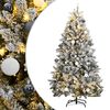 vidaXL K&uuml;nstlicher Weihnachtsbaum Klappbar 300 LEDs & Kugeln 180 cm