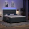 vidaXL LED Boxspringbett mit Matratze Dunkelgrau 180 x 200 cm Samt