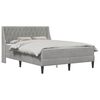 vidaXL Bettgestell mit Matratze Hellgrau 120 x 190 cm Samt