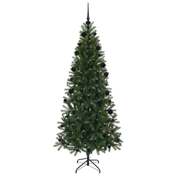 vidaXL K&uuml;nstlicher Weihnachtsbaum mit 300 LEDs Gr&uuml;n 210 cm PE und PVC