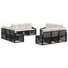 vidaXL Gartensofa-set 12 Stk. Schwarz Poly-Rattan