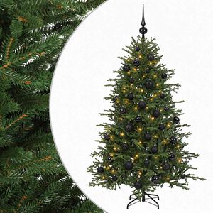 vidaXL K&uuml;nstlicher Weihnachtsbaum mit Weihnachtskugel 120 cm 150 LEDs