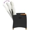 vidaXL Liegestuhl mit Teeteller 62 x 64 x 112 cm Poly-Rattan