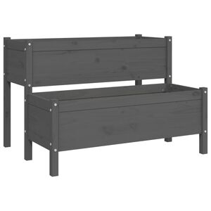 vidaXL Pflanzk&uuml;bel Grau 110x84x75 cm Massivholz Kiefer