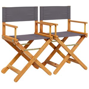 vidaXL Klappbare Regiest&uuml;hle 2 Stk. Dunkelgrau Stoff