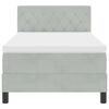 vidaXL Boxspringbett mit Matratze Hellgrau 90 x 190 cm Samt
