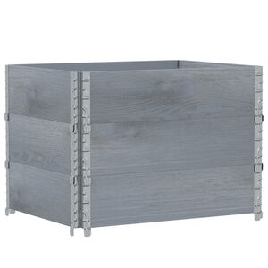 vidaXL Paletten-Aufsatzrahmen 3 Stk. Grau 80x60 cm Massivholz Kiefer