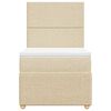 vidaXL Boxspringbett mit Matratze Creme 90x190 cm Stoff