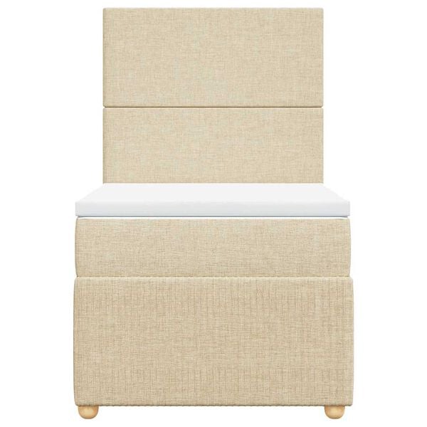vidaXL Boxspringbett mit Matratze Creme 90x190 cm Stoff