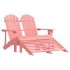 vidaXL Adirondack-Gartenbank 2-Sitzer mit Fu&szlig;teil Tannenholz Rosa