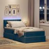 vidaXL Bett mit Stauraum und LED mit LED Dunkelblau 90 x 190 cm Samt