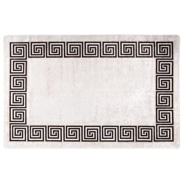 vidaXL Teppich Waschbar 80x150 cm Hellbeige Rutschfest