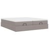 vidaXL Ottoman-Bett mit Matratzen Taupe 200x200 cm Stoff