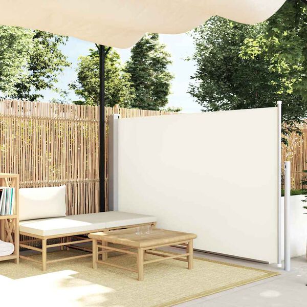 vidaXL Ausziehbare Seitenmarkise 140&times;500 cm Creme
