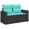 vidaXL 10-tlg. Garten-Sofagarnitur mit Kissen Schwarz Poly Rattan