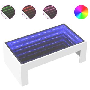 vidaXL Couchtisch mit Infinity-LED Wei&szlig; 90x50x30 cm