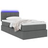 vidaXL Bett mit Stauraum und LED mit LED Dunkelgrau 90 x 200 cm Stoff