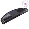 vidaXL Stufenmatten Selbstklebend 5 Stk. 65x21x4 cm Schwarz Grau