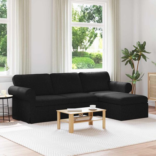 vidaXL Sofa Schwarz Gesamtabmessungen: 245 x 138 x 80 cm (B x T x H)