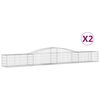 vidaXL Gabionen mit Hochbogen 2 Stk. 400x50x40/60cm Verzinktes Eisen