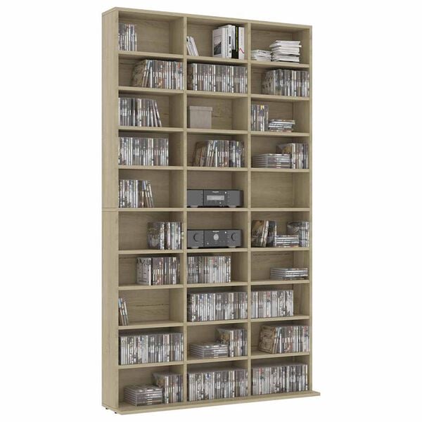 vidaXL CD-Schrank Sonoma-Eiche 102x23x177,5 cm Holzwerkstoff