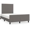 vidaXL Bettgestell ohne Matratze Grau 120x190 cm Kunstleder