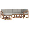 vidaXL Outdoor-Sofagarnitur mit Kissen 6 pcs Nat&uuml;rlich und Hellgrau