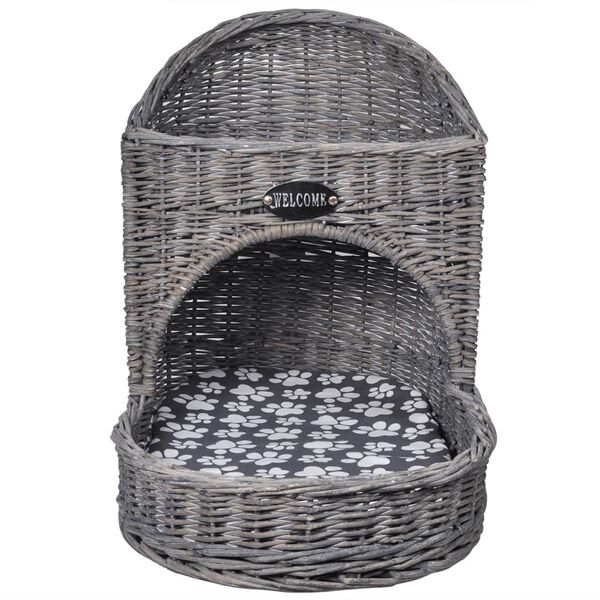 Weide Katzenhaus Tierbett Katzenbett Kratzbaum + Kissen schrittf&ouml;rmig