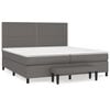 vidaXL Boxspringbett mit Matratze Grau 200x200 cm Kunstleder