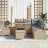 vidaXL Gartensofa-set mit Kissen mit Speicher 8 pcs Beige Poly Rattan