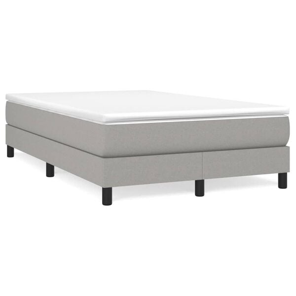 vidaXL Boxspringbett mit Matratze Hellgrau 120x200 cm Stoff
