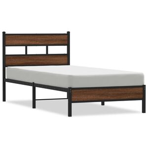 vidaXL Bettgestell ohne Matratze Braun Eiche 90x190 cm Holzwerkstoff