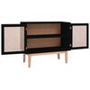 vidaXL Sideboard Schwarz 88,5x40x80 cm MDF und Rattan