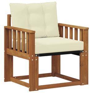 vidaXL Outdoor-Sofa Massivholz Akazie Natur und Creme