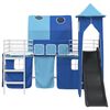 vidaXL Kinderloftbett Wei&szlig; und Blau 79,5 x 200 cm Metall