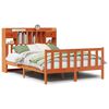 vidaXL Massivholzbett mit Regal ohne Matratze Wachsbraun 140x200 cm