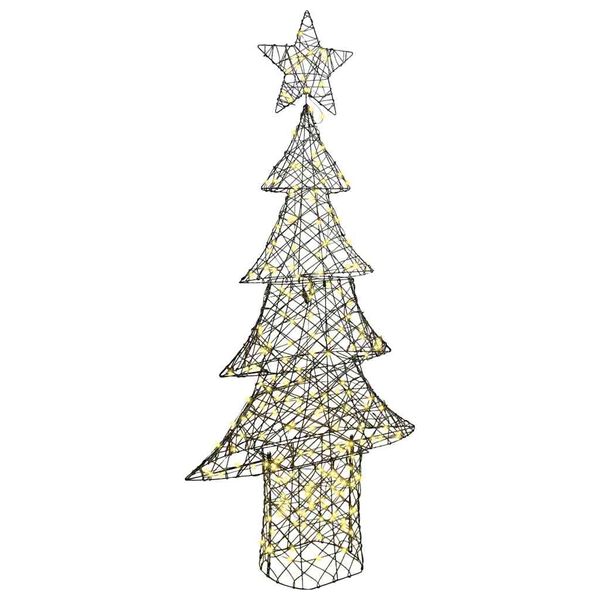 vidaXL Weihnachtsbaum mit 240 LEDs Warmwei&szlig; 180 cm Rattan
