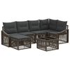 vidaXL Gartensofa-set 7 stk. Grau Poly-Rattan