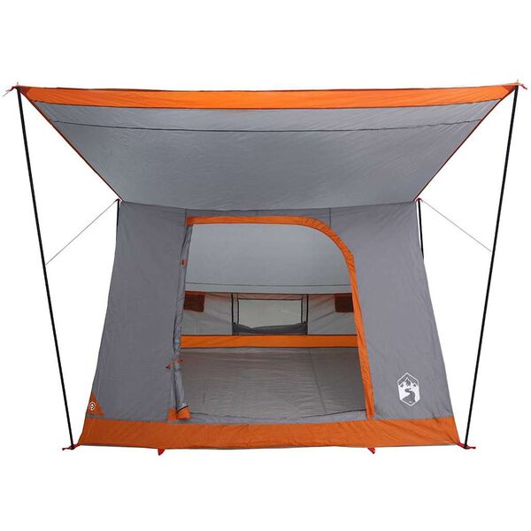 vidaXL Campingzelt mit Dach Grau und Orange 223 x 163 x 130 cm Taft