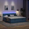 vidaXL Ottoman-Bett mit Matratzen & LED Dunkelblau 200x200 cm Samt
