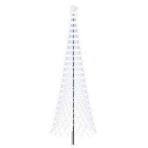 vidaXL LED-Weihnachtsbaum 400 cm 450 LEDs Kaltwei&szlig; Eisen Schwarz