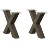 vidaXL Couchtischbeine X-Form 2 Stk. Naturstahl 60x(42-43) cm Stahl