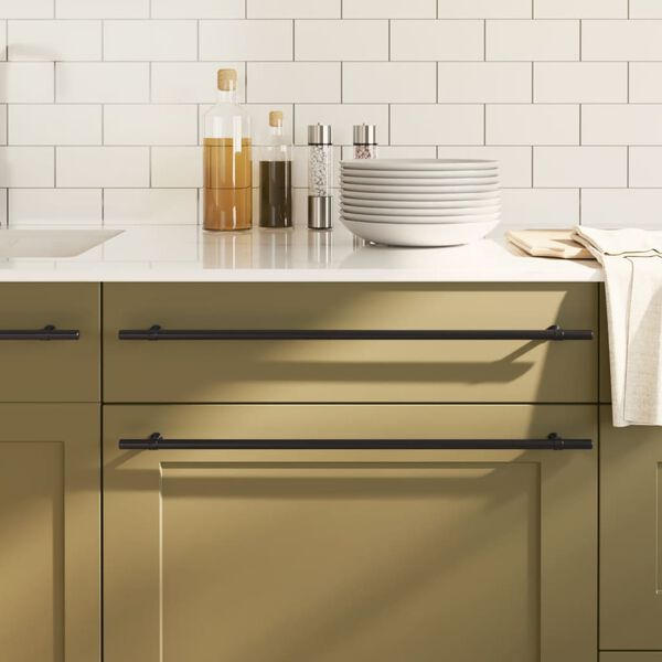 vidaXL M&ouml;belgriffe 20 Stk. Schwarz 480 mm Edelstahl