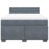 vidaXL Boxspringbett mit Matratze Dunkelgrau 140x190 cm Samt