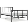 vidaXL Bettgestell mit Kopf- und Fu&szlig;teil Metall Schwarz 107x203 cm
