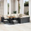 vidaXL Garten-Sofa-Set mit Kissen mit Kissen 12 pcs Schwarz und Creme