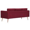 vidaXL 3-Sitzer-Sofa Stoff Weinrot