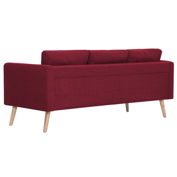vidaXL 3-Sitzer-Sofa Stoff Weinrot