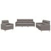 vidaXL 3-tlg. Sofagarnitur mit Kissen Taupe Stoff