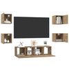 vidaXL TV-Schrankset Wandmontiert 6 pcs Artisan-Eiche Holzwerkstoff